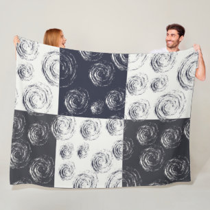 Circular Strokes Patched Pattern I Fleece Blanket