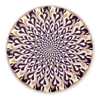 Circular symmetrical art  ceramic knob