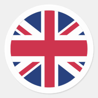 Circular Union Jack Sticker With White Border