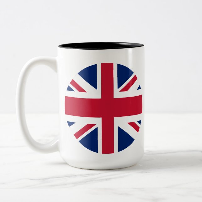 Circular Union Jack Two Tone Coffee Mug (Left)