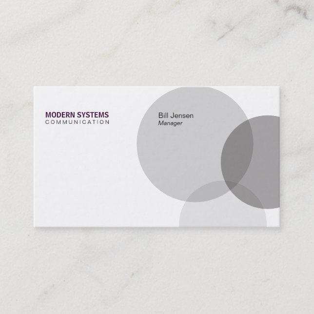Circular Venn (deep purple) Business Card (Front)