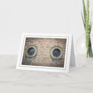 Circular windows view greeting card
