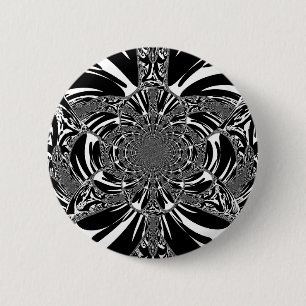 Circular Zebra Kaleidoscope Art Print 6 Cm Round Badge