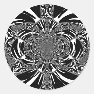 Circular Zebra Kaleidoscope Art Print Classic Round Sticker