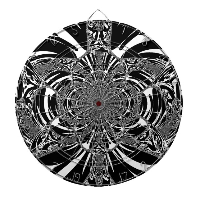 Circular Zebra Kaleidoscope Art Print Dartboard (Front)