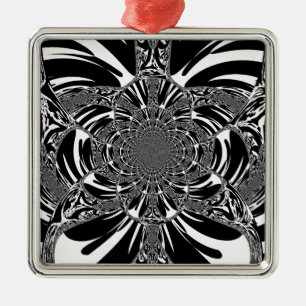 Circular Zebra Kaleidoscope Art Print Metal Tree Decoration