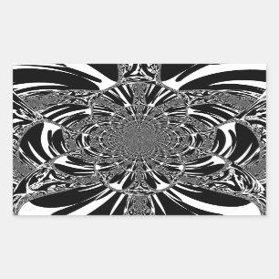 Circular Zebra Kaleidoscope Art Print Rectangular Sticker