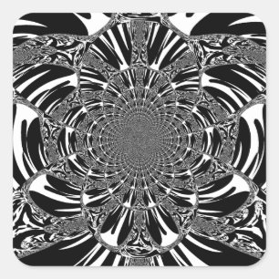 Circular Zebra Kaleidoscope Art Print Square Sticker