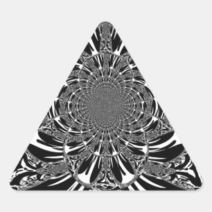Circular Zebra Kaleidoscope Art Print Triangle Sticker