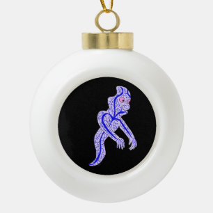 Circulatory ghost ceramic ball christmas ornament