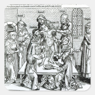 Circumcision, from 'Liber Chronicarum' Square Sticker