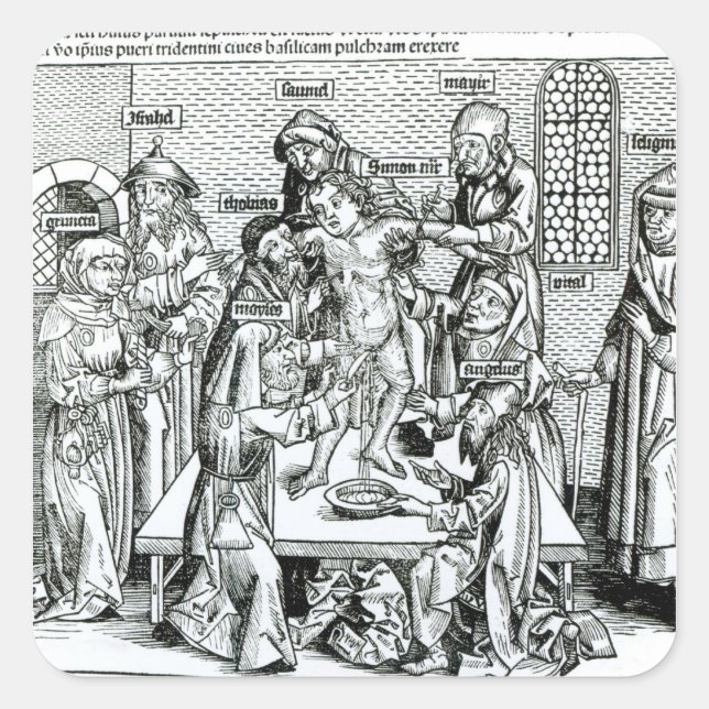 Circumcision, from 'Liber Chronicarum' Square Sticker (Front)