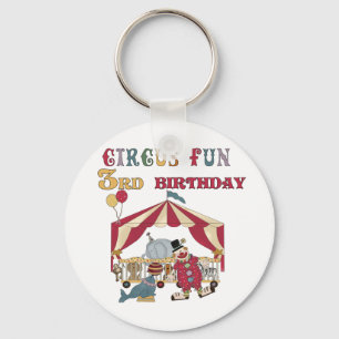 Circus 3rd Birthday Tshirts and Gifts Key Ring
