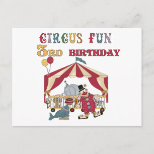 Circus 3rd Birthday Tshirts and Gifts Postcard