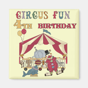 Circus 4th Birthday Tshirts and Gifts Magnet