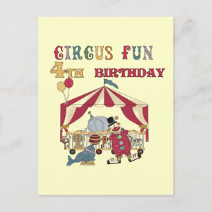 Circus 4th Birthday Tshirts and Gifts Postcard