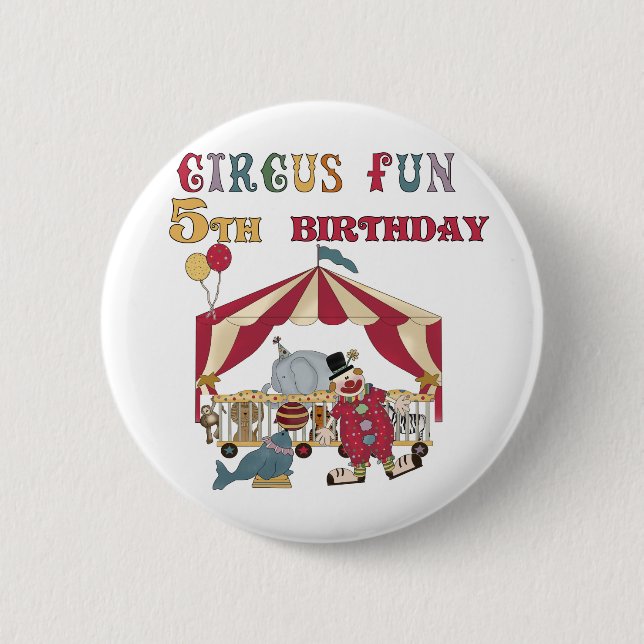 Circus 5th Birthday tshirts and Gifts 6 Cm Round Badge (Front)
