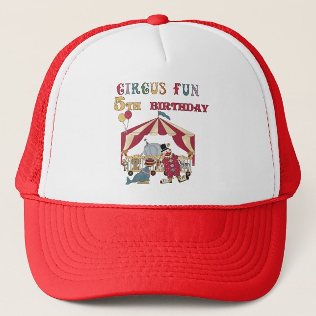 Circus 5th Birthday tshirts and Gifts Trucker Hat (Front)