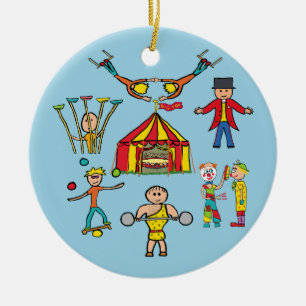 Circus Acts Ceramic Tree Decoration