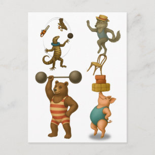 Circus acts postcard