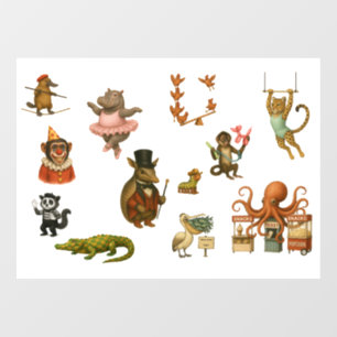 Circus acts window cling