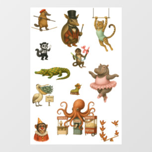 Circus acts window cling