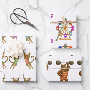 Circus acts wrapping paper sheet