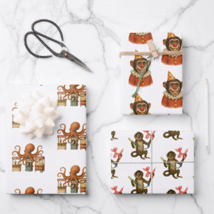 Circus acts wrapping paper sheet