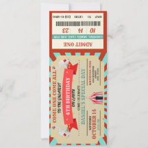 Circus Adventure Birthday Ticket
