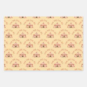 Circus Animal Pattern Birthday  Wrapping Paper Sheet