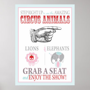 Circus Animal Show Sign Carnival Circus Birthday