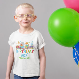 Circus Animal Train Cute Custom Birthday Boy Toddler T-Shirt