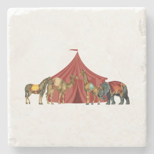 Circus Animals And Tent Stone Coaster