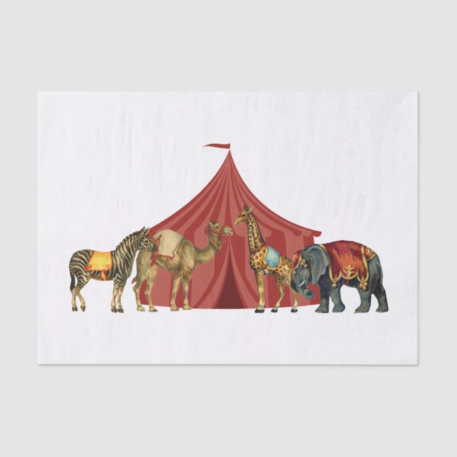Circus Animals And Tent Tissue Paper (Front)