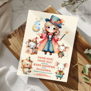 Circus Animals Baby Shower Invitation