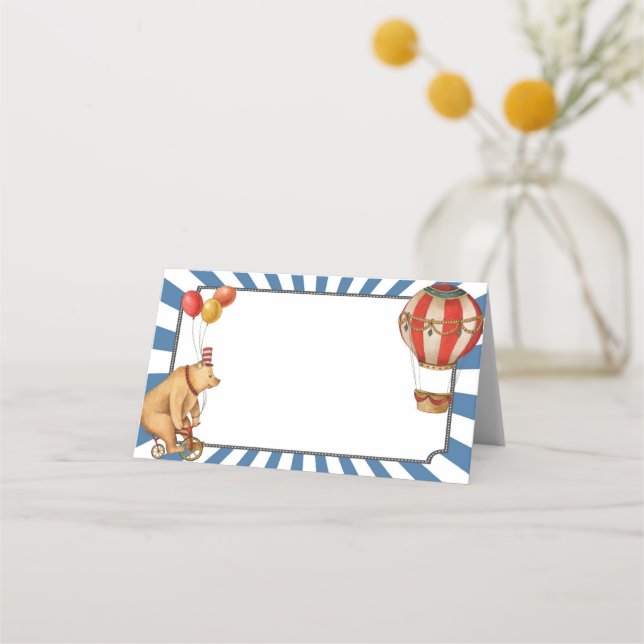 circus animals carnival place cards for buffet (Front)
