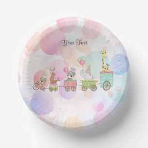 Circus Animals Paper Bowl Plate