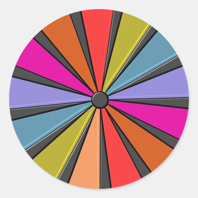 Circus Art - Big Top Pinwheel Classic Round Sticker (Front)