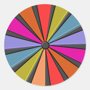 Circus Art - Big Top Pinwheel Classic Round Sticker