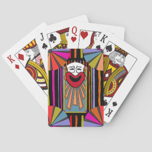 Circus Art - Clown Face, Stripes and Big Top Playing Cards