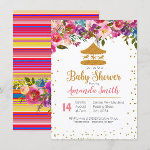Circus baby shower invitation Mexican