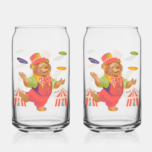 Circus Bear Drink Glass (Front)