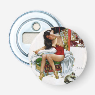 Circus Beauty Vintage Art Christmas Pin-Up Girl Bottle Opener