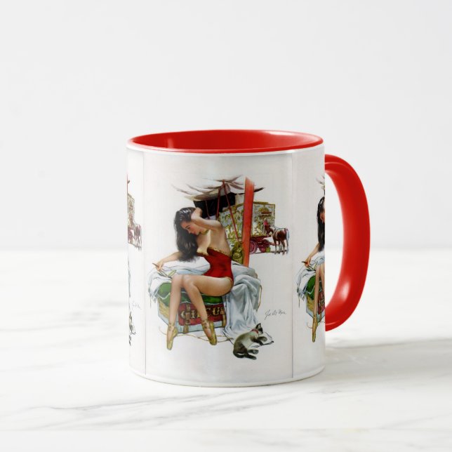 Circus Beauty Vintage Art Pin-Up Girl Mug (Front Right)