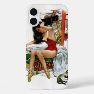 Circus Beauty Vintage Sexy Brunette Pin-Up Girl iPhone 16 Plus Case