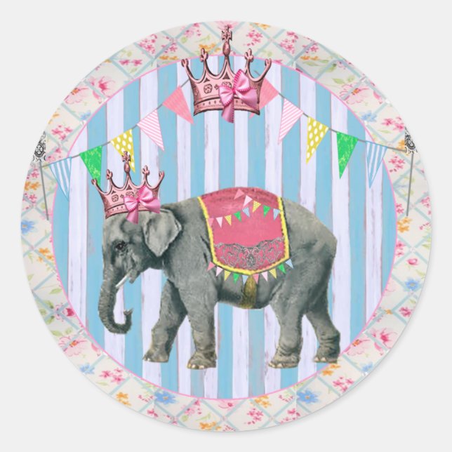 Circus ~ Bella Bella Studios Classic Round Sticker (Front)