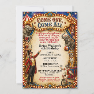 Circus Birthday Big Top Carnival Party Invitation