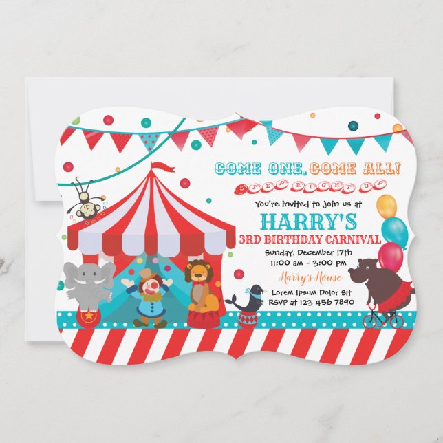 Circus Birthday Invitation (Front)