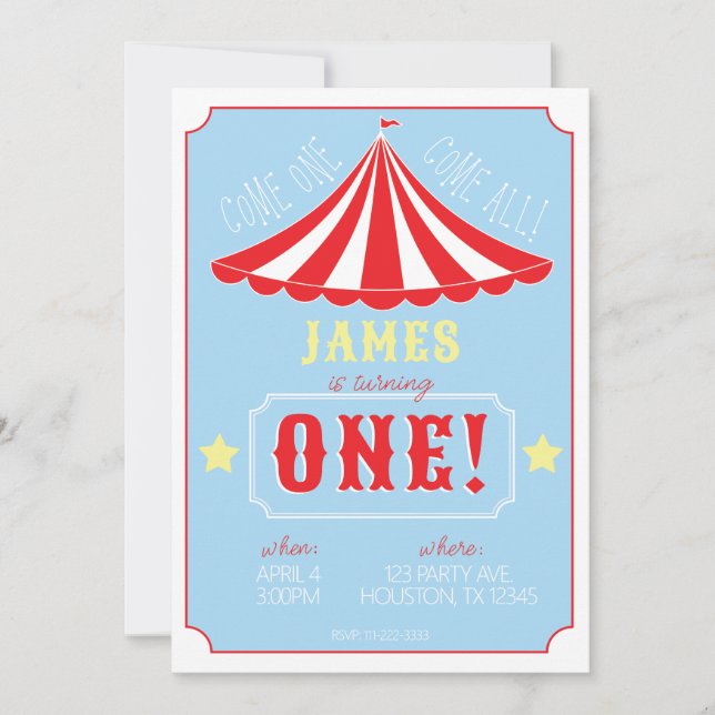 Circus Birthday Invitation (Front)