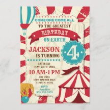 Circus Birthday Invitation Carnival Invite
